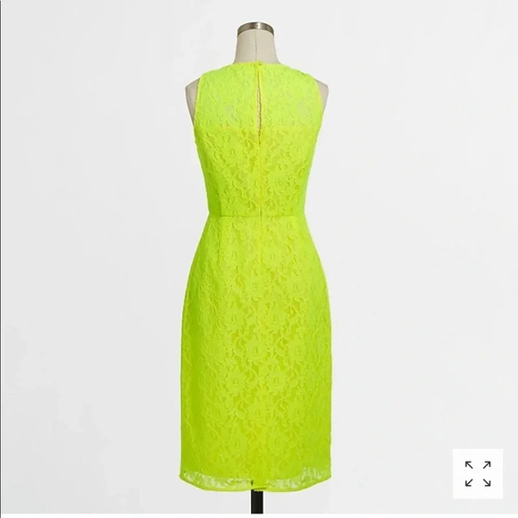 J. Crew Collection neon lace sheath dress size 2 - Picture 4 of 5